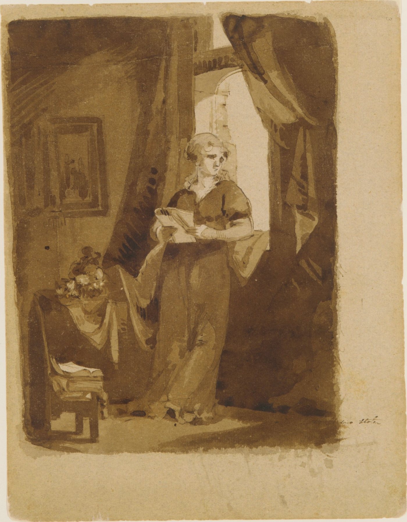 Woman at a Window (from Sketchbook), 1810–20