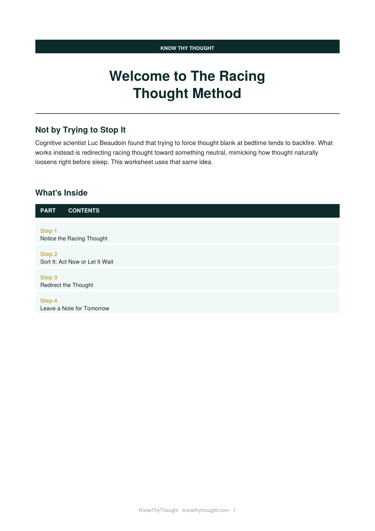 The Racing Thought Method - Image 2