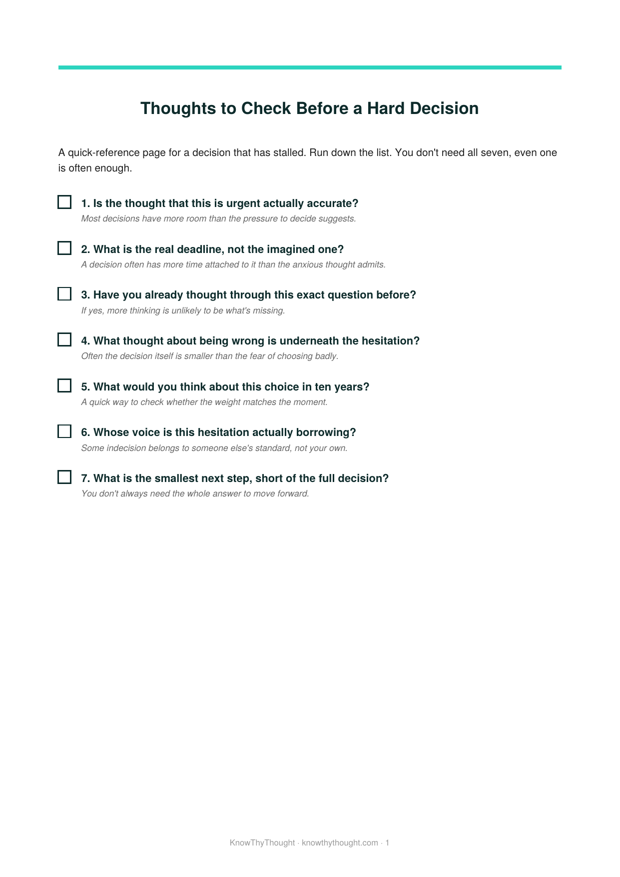 Thoughts to Check Before a Hard Decision - Image 2