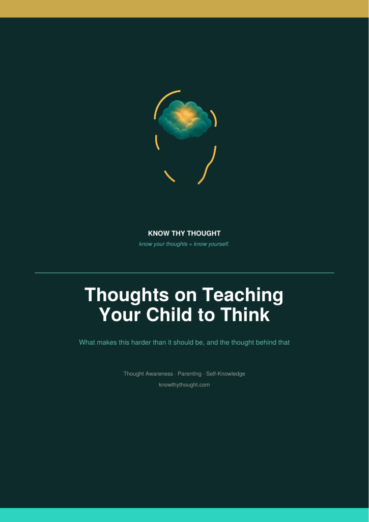 Thoughts on Teaching Your Child to Think