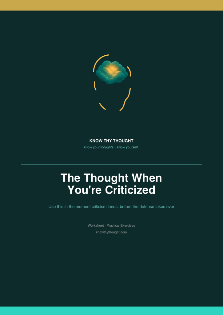 The Thought When You're Criticized