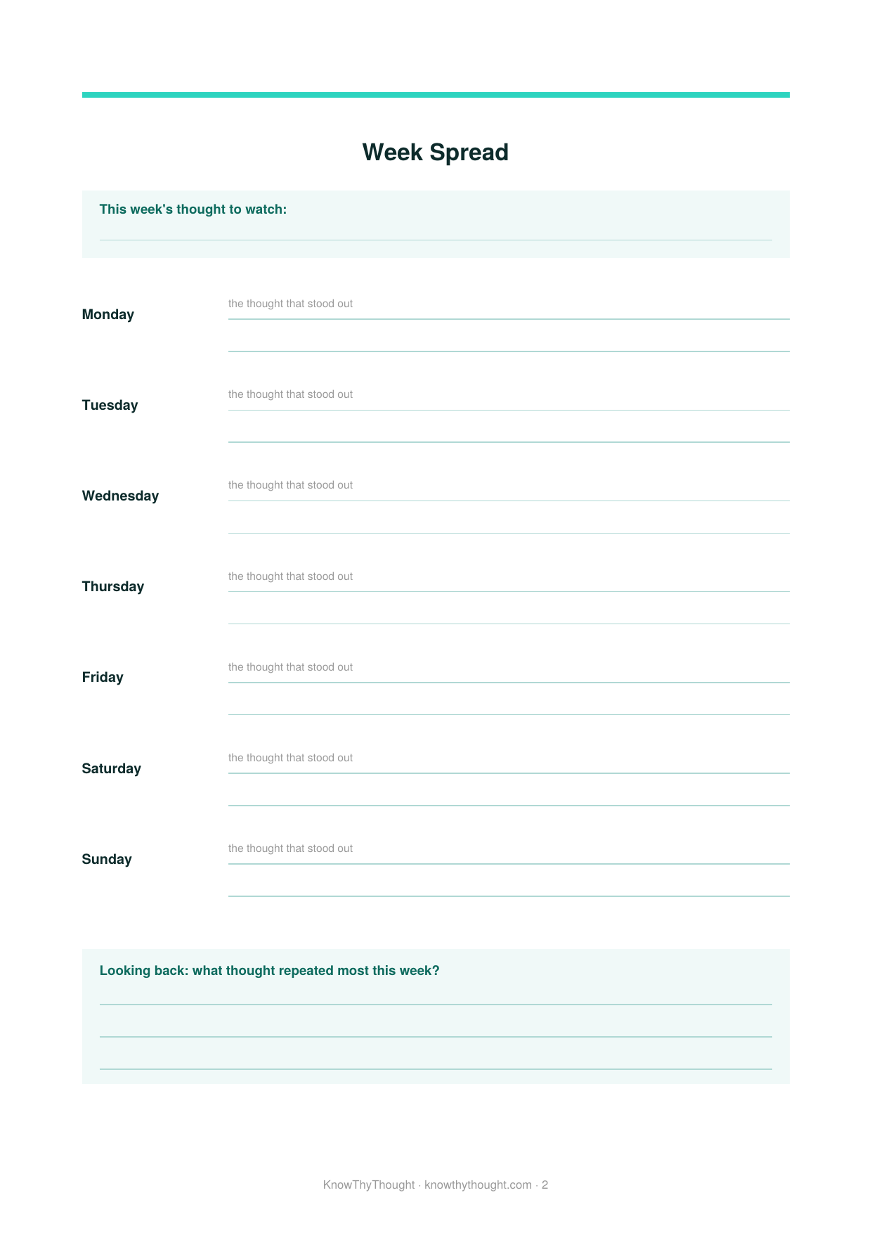 The Undated Weekly Thought Spread - Image 2